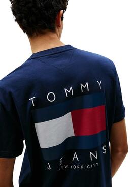 Camiseta Tommy Jeans Flag azul para hombre