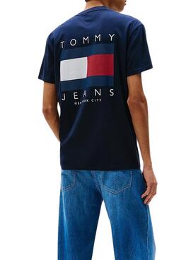 Camiseta Tommy Jeans Flag azul para hombre