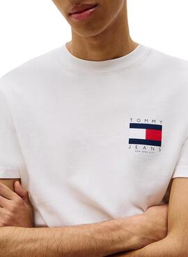 Camiseta Tommy Jeans Flag blanco para hombre