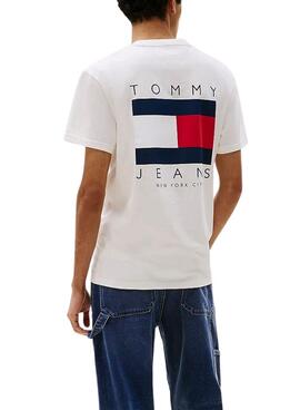 Camiseta Tommy Jeans Flag blanco para hombre