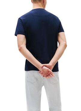 Camiseta Tommy Jeans Flag Linear azul marino para hombre