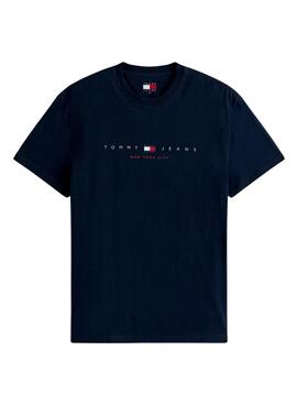 Camiseta Tommy Jeans Flag Linear azul marino para hombre