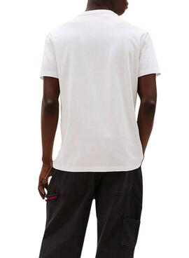 Camiseta Tommy Jeans Flag Linear blanco para hombre