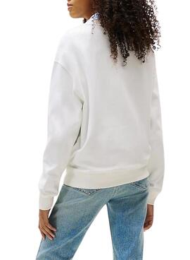 Sudadera Tommy Jeans Floral blanco para mujer