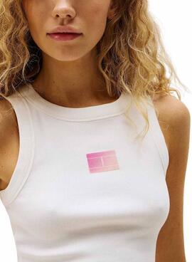 Camiseta Tommy Jeans Gradient blanco para mujer