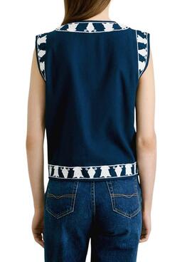 Chaleco étnico Pepe Jeans Heaven azul marino para mujer