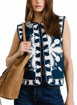 Chaleco étnico Pepe Jeans Heaven azul marino para mujer