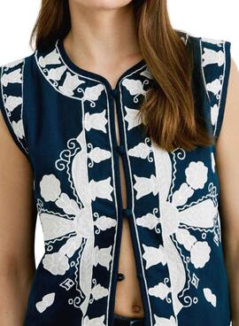Chaleco étnico Pepe Jeans Heaven azul marino para mujer
