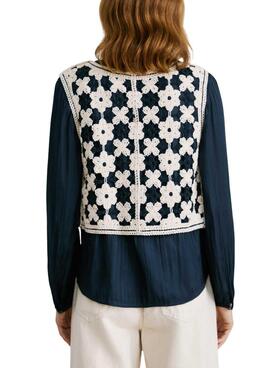Chaleco Pepe Jeans Olivia crochet para mujer