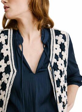Chaleco Pepe Jeans Olivia crochet para mujer