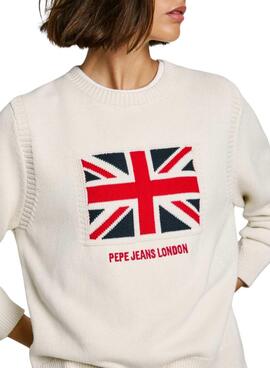 Jersey Pepe Jeans Nuna blanco para mujer