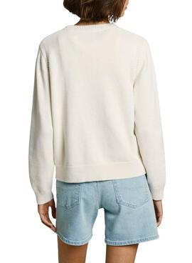 Jersey Pepe Jeans Nuna blanco para mujer
