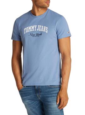 Camiseta  Tommy Jeans Slim Varsity Pop azul para hombre
