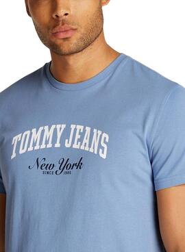 Camiseta  Tommy Jeans Slim Varsity Pop azul para hombre