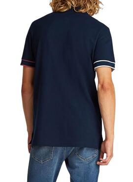 Polo Tommy Jeans Slim Flag marino para hombre 