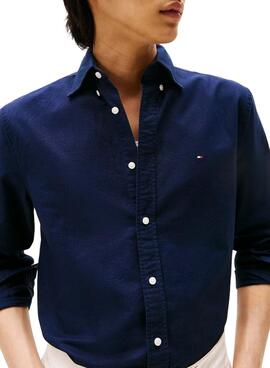Camisa Tommy Hilfiger Solid Heritage Oxford azul marino para hombre