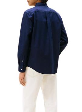 Camisa Tommy Hilfiger Solid Heritage Oxford azul marino para hombre