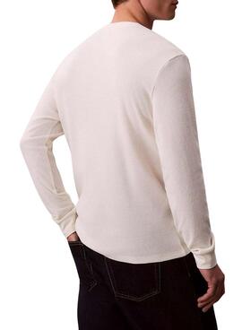 Camiseta Calvin Klein Jeans Waffle Badge blanco para hombre
