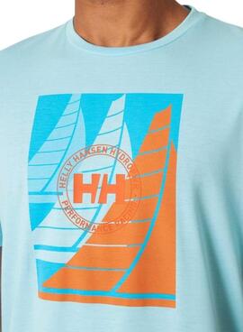 Camiseta Helly Hansen Race turquesa para hombre