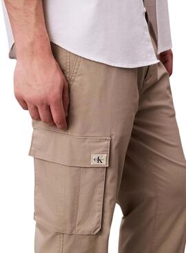 Pantalones cargo Calvin Klein Jeans ripstop caqui para nombre