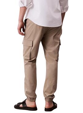 Pantalones cargo Calvin Klein Jeans ripstop caqui para nombre