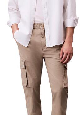 Pantalones cargo Calvin Klein Jeans ripstop caqui para nombre