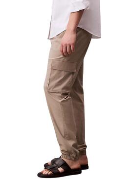 Pantalones cargo Calvin Klein Jeans ripstop caqui para nombre