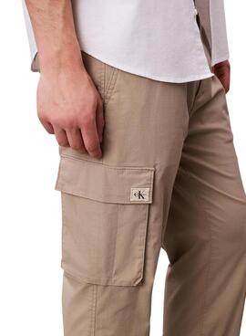 Pantalones cargo Calvin Klein Jeans ripstop caqui para nombre