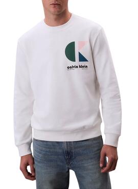 Sudadera Calvin Klein Jeans Bauhaus blanco para hombre