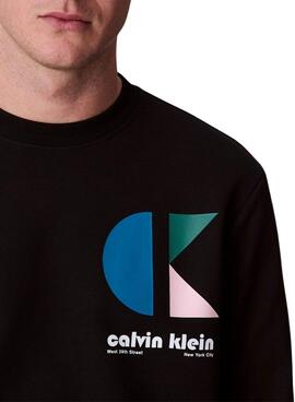 Sudadera Calvin Klein Jeans Bauhaus negro para hombre
