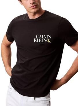 Camiseta Calvin Klein Jeans NY Word Stack negro para hombre