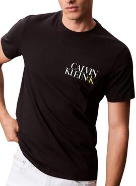 Camiseta Calvin Klein Jeans NY Word Stack negro para hombre