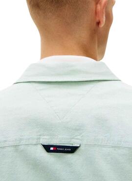 Camisa Tommy Jeans Oxford verde para hombre