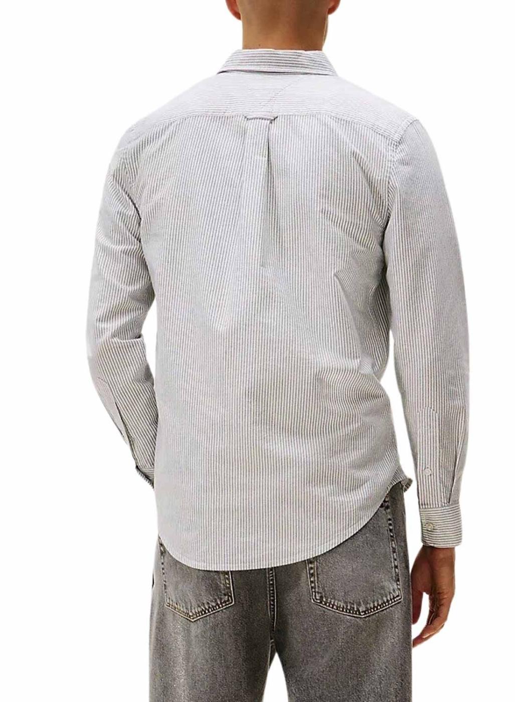 Camisa Tommy Jeans Oxford slim azul rayas para hombre