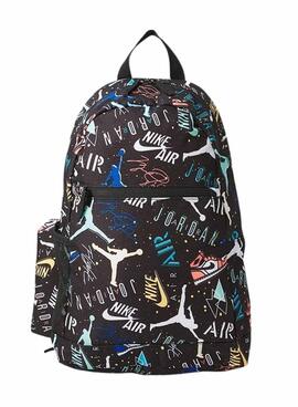 Mochila Air Jordan estampado negro para niña y niño