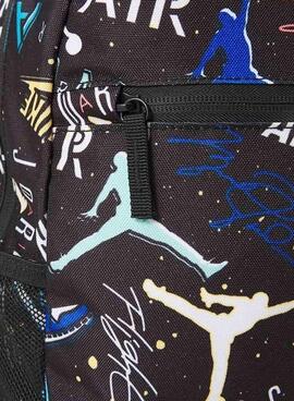 Mochila Air Jordan estampado negro para niña y niño