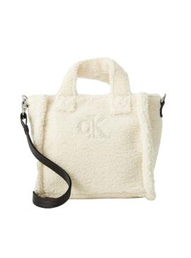 Bolso tote Calvin Klein Teddy blanco para niña