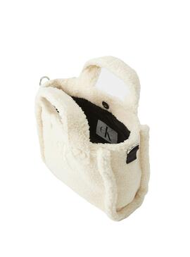 Bolso tote Calvin Klein Teddy blanco para niña
