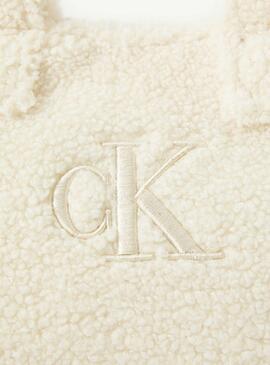 Bolso tote Calvin Klein Teddy blanco para niña
