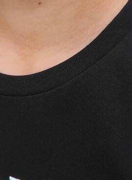 Camiseta Jack and Jones Geplas negro para niño