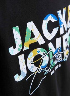 Camiseta Jack and Jones Geplas negro para niño