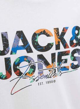 Camiseta Jack and Jones Geplas blanco para niño