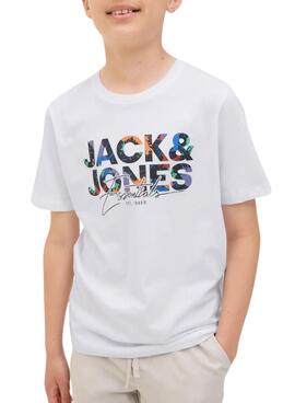 Camiseta Jack and Jones Geplas blanco para niño