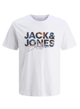 Camiseta Jack and Jones Geplas blanco para niño