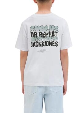 Camiseta Jack and Jones Wobly blanco para niño