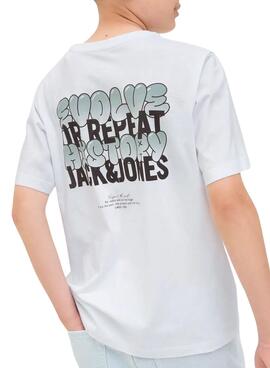 Camiseta Jack and Jones Wobly blanco para niño