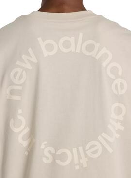 Camiseta New Balance Circular logo beige para hombre