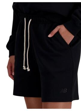 Shorts New Balance Athletics negro para mujer