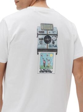 Camiseta El Pulpo Old School blanco para hombre