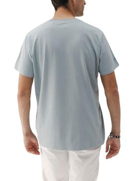Camiseta El Pulpo básico azul para hombre